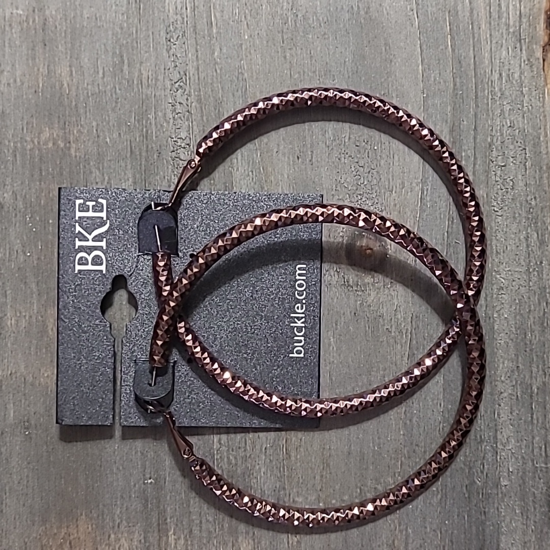 Hammered Metal Hoop Earrings
